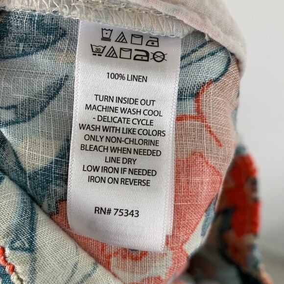 C&C California 100% Linen Tropical Floral Cropped Wide Leg Pull On Pants Sz S - Picture 8 of 9